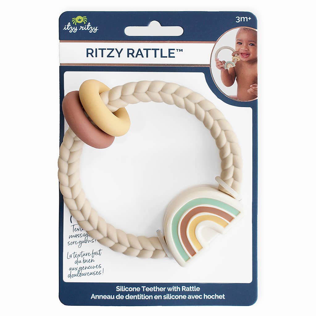 Ritzy Rattle™ Silicone Teether Rattles PINK/NUDE