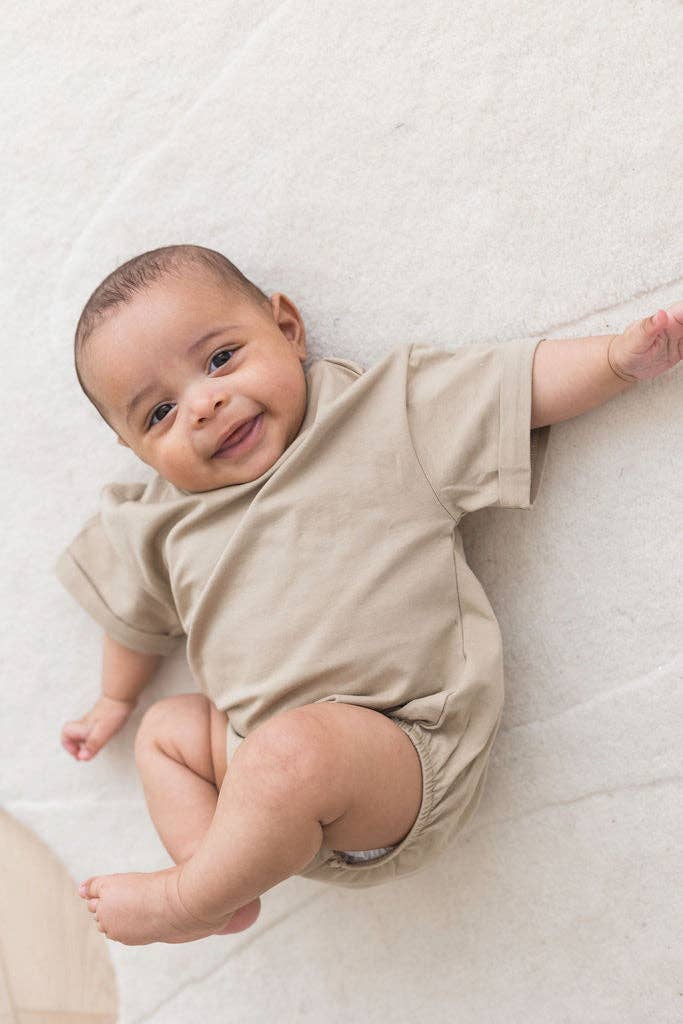 Short Sleeve Bubble Romper | Dune