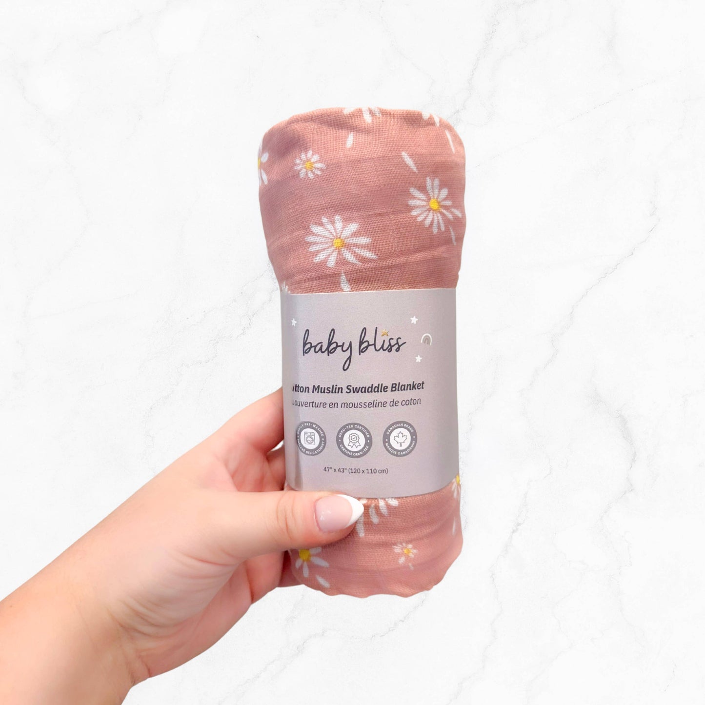 Baby Muslin Cotton Swaddle Blanket - Daisy