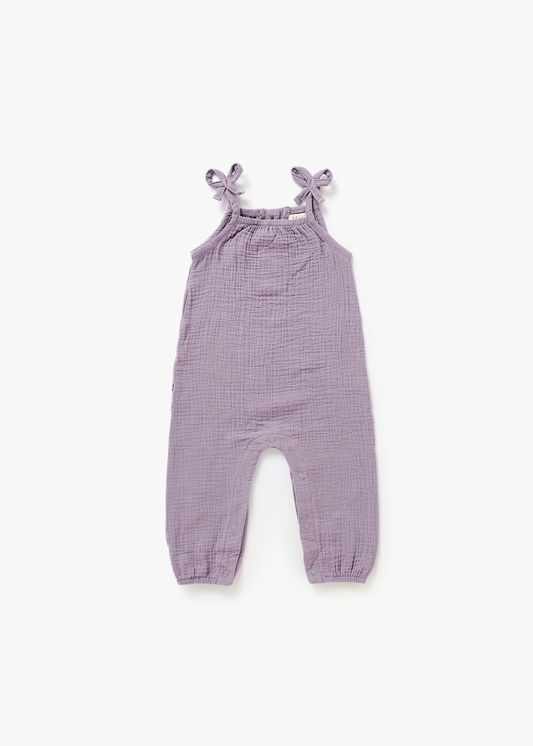 Sleeveless Bow Strap Jumpsuit | Lilac