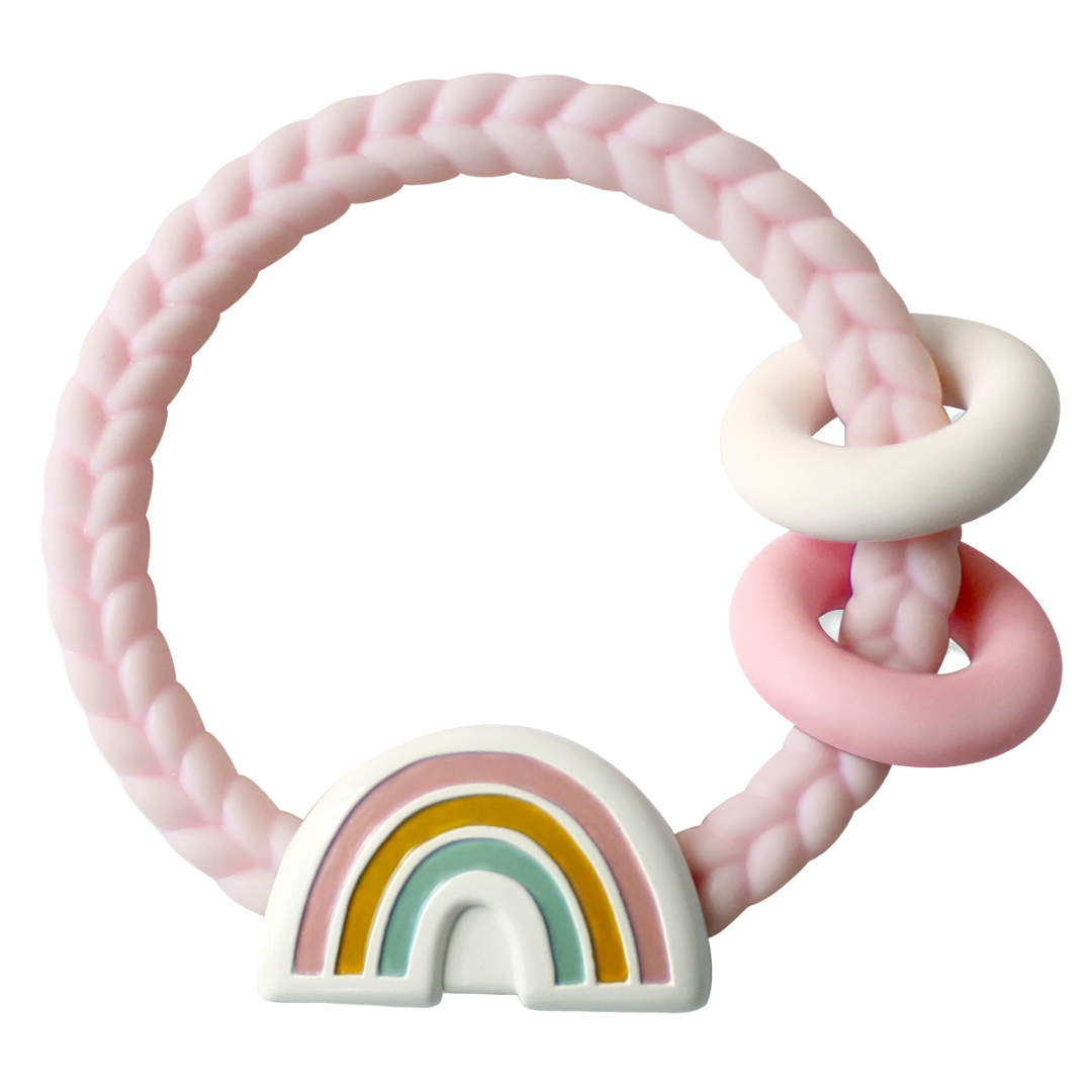 Ritzy Rattle™ Silicone Teether Rattles PINK/NUDE