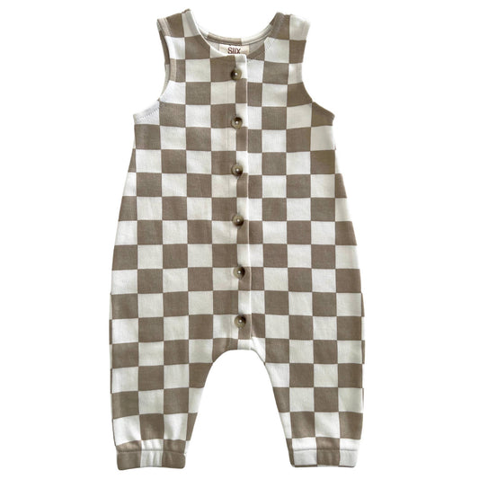 Tiramisu Checkerboard / Organic Bay Jumpsuit